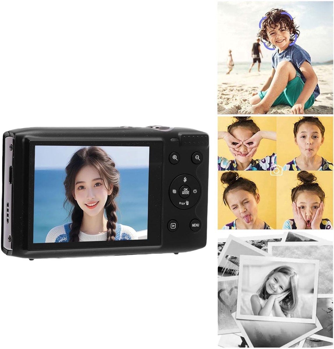 SnelShoppen - Digitale Camera 5K 72MP met WLAN, 16X Digitale Zoom, Auto Focus, Vlogging Camera met 2.8-inch Ultra HD Scherm, Ingebouwde Flitser en Mic thumbnail 2