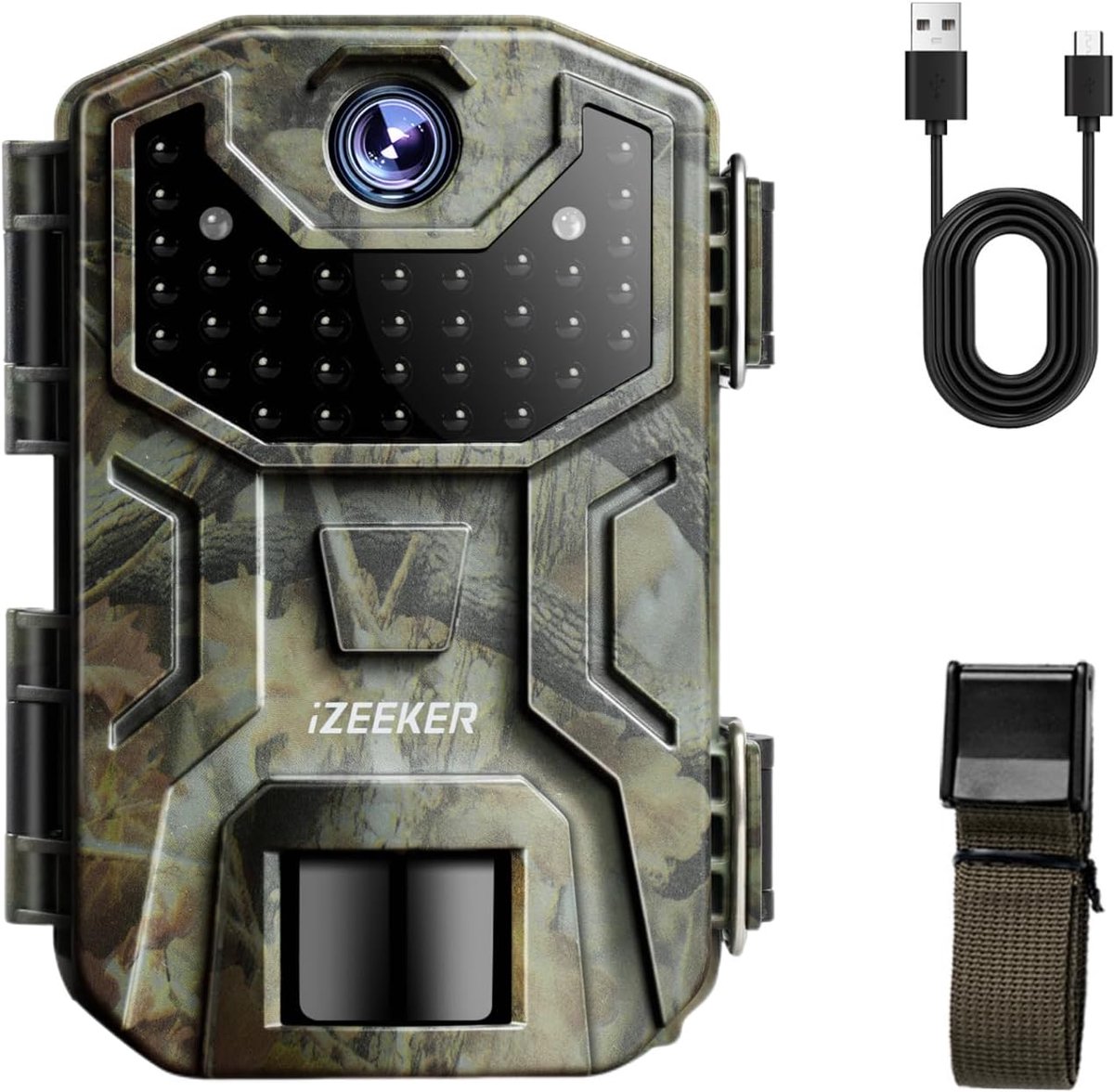 SnelShoppen - 32MP HD Wildcamera met 940nm IR LED No Glow, Waterdichte Nachtcamera voor Faunaobservatie en Beveiliging, IP66, Onzichtbaar voor Nachtel