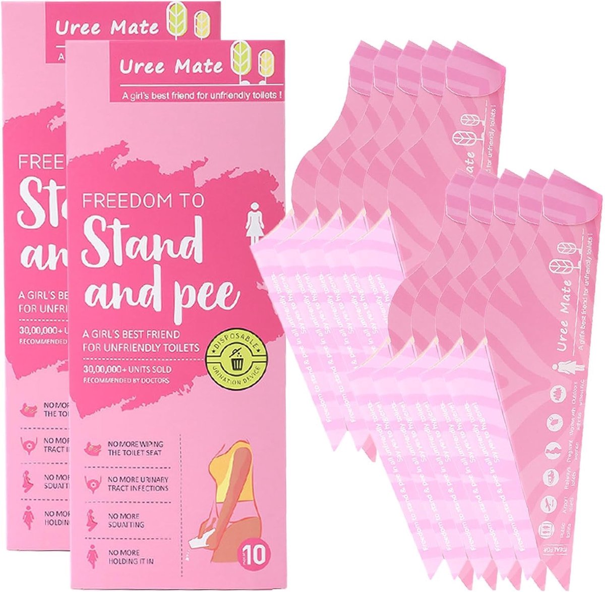 Rayakt Urinella voor vrouwen, wegwerp plastrechter & waterdicht urinaal, plashulp voor vrouwen, Liberpee, voor reizen - ShopVlot