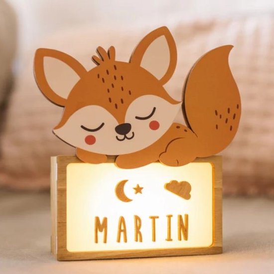 Vintiun lamp - Vos - Duurzaam hout - Kinderen & Baby's van Vintiun — afbeelding 2