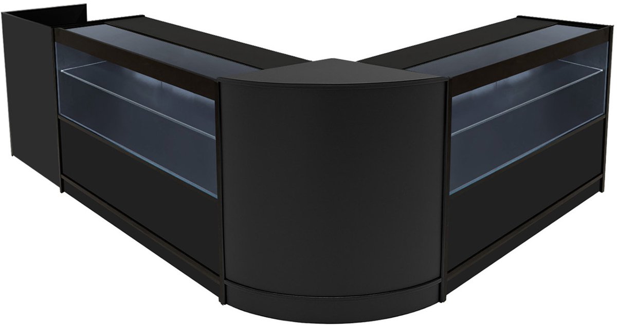 Phoenix led winkel toonbank set - zwart - cm60, tb60 & 2x c1200