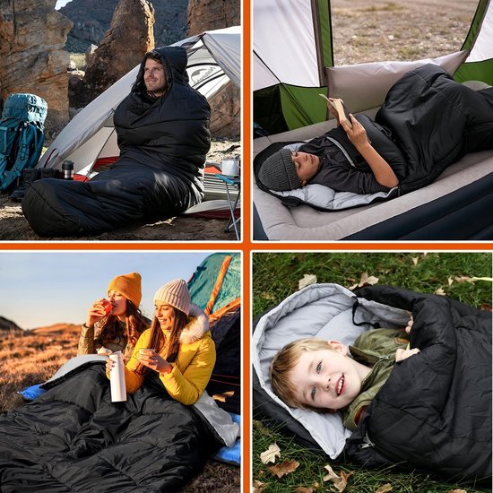 SnelShoppen - Schlafsack 4 Seizoenen, Ultraleichte Mumienslaapzak voor Volwassenen, Winter en Zomer, Waterdicht, Ideaal voor Camping, Reizen en Binnen van Snelshoppen — afbeelding 4