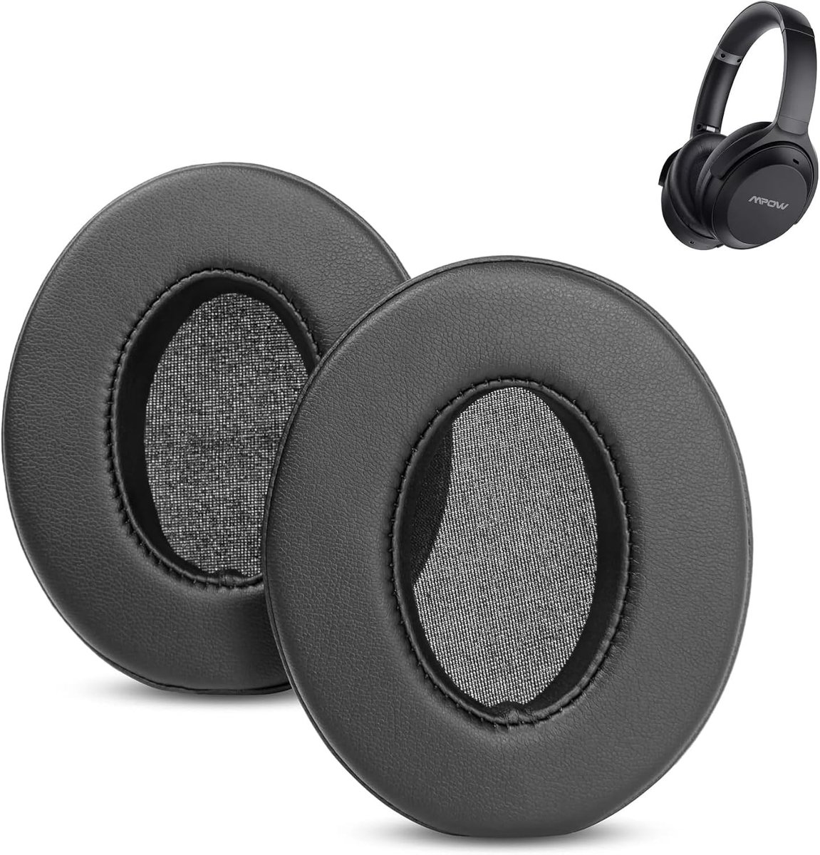 Comfortabele Vervangende Oorkussens voor Headsets met Echte Leren Afwerking - Geschikt voor Mpow BH427A, H17, BH381A en H12 Modellen