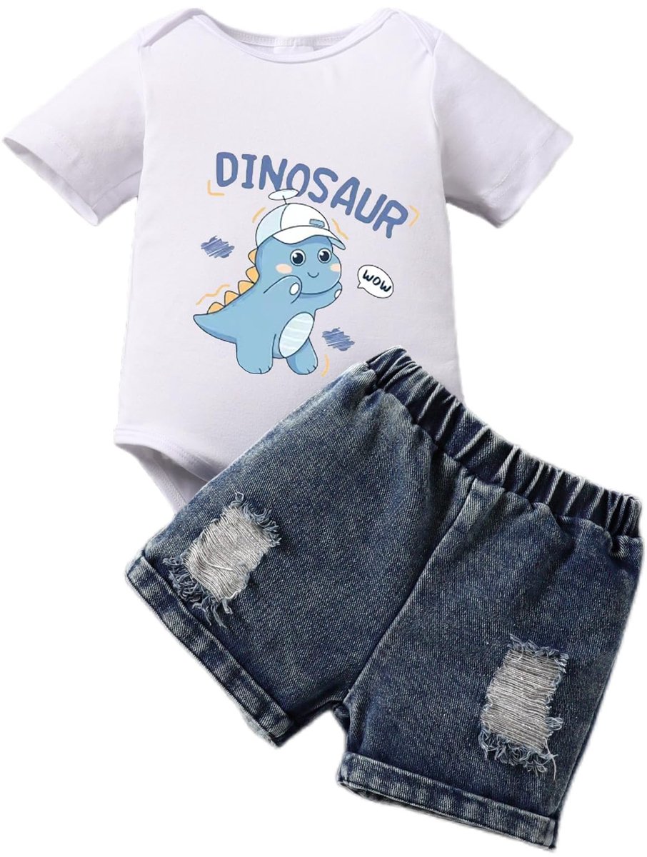 SnelShoppen - Eqenkely Babykleding voor Jongens - T-shirt + Spijkerbroek 2-delig Set - Comfortabele Kleding - Geschikt voor Feestjes en Dagelijks Gebr