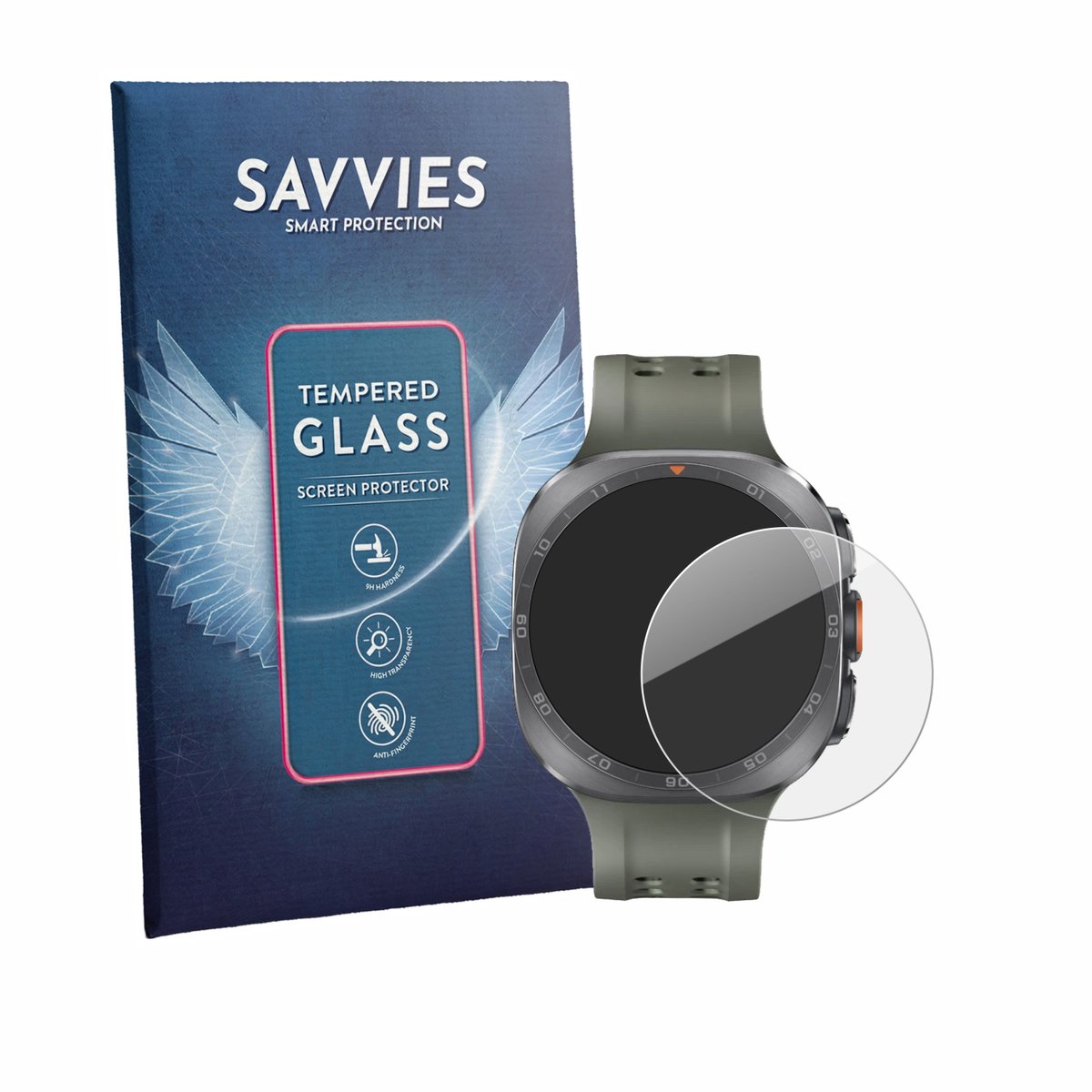 Savvies - Glas Screenprotector voor Samsung Galaxy Watch Ultra 2 (47 mm) - Gehard Beschermglas 9H
