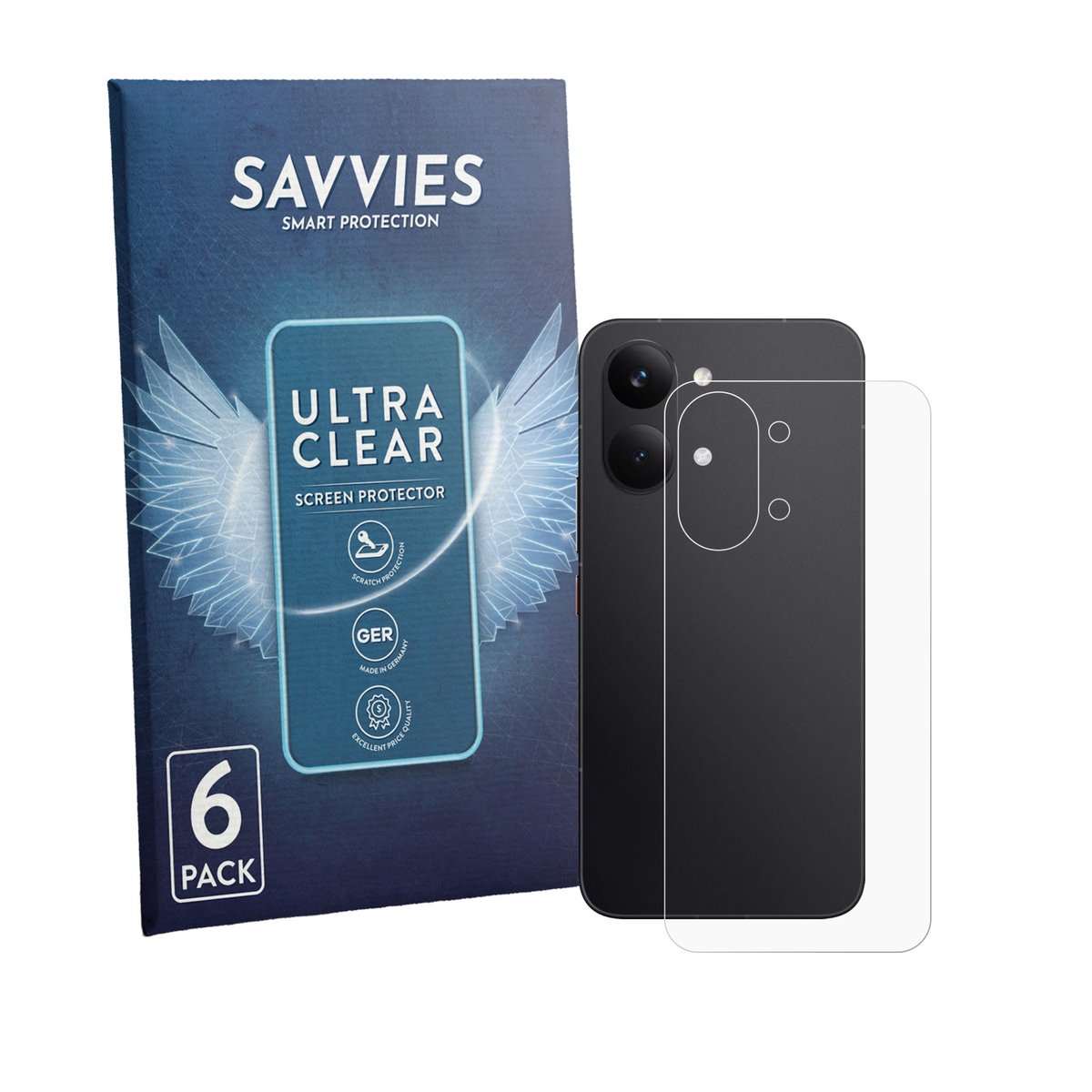 Savvies - Screenprotector voor Xiaomi Poco X8 Pro Max (Achterkant) - Folie Beschermfolie transparant 6 Stuks
