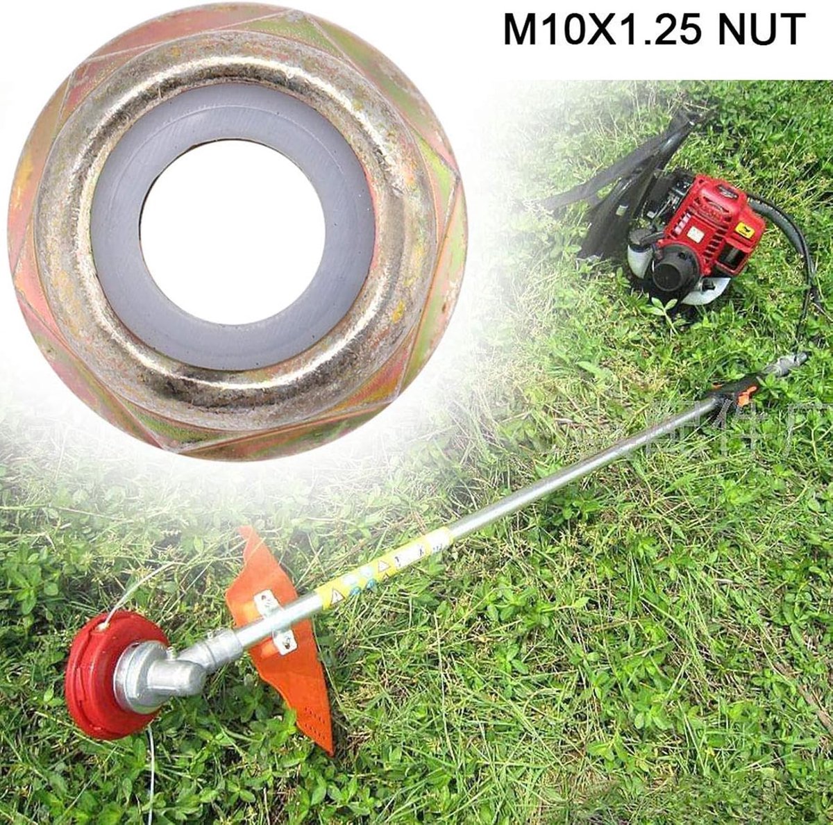 8 stuks linkse moeren M10 x 1,25 voor bosmaaiers, grastrimmers en accessoires voor lemmetbevestiging