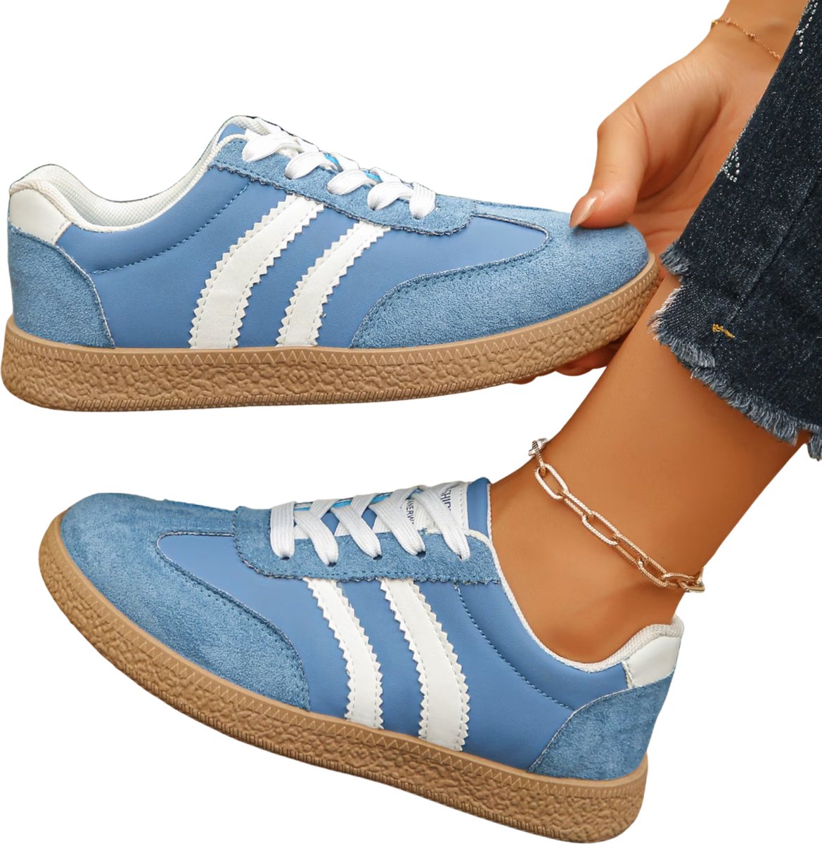 Currero Schoenen Dames Sneakers Comfortabel Slippers Casual Volwassenen 36.5 Blauw