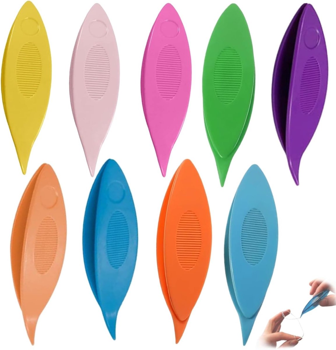 Kleurige Tattoo Shuttle Set van 9 Stuks, Occhi Weefnaalden met Grote Ogen voor Handwerken en Creatief Breien