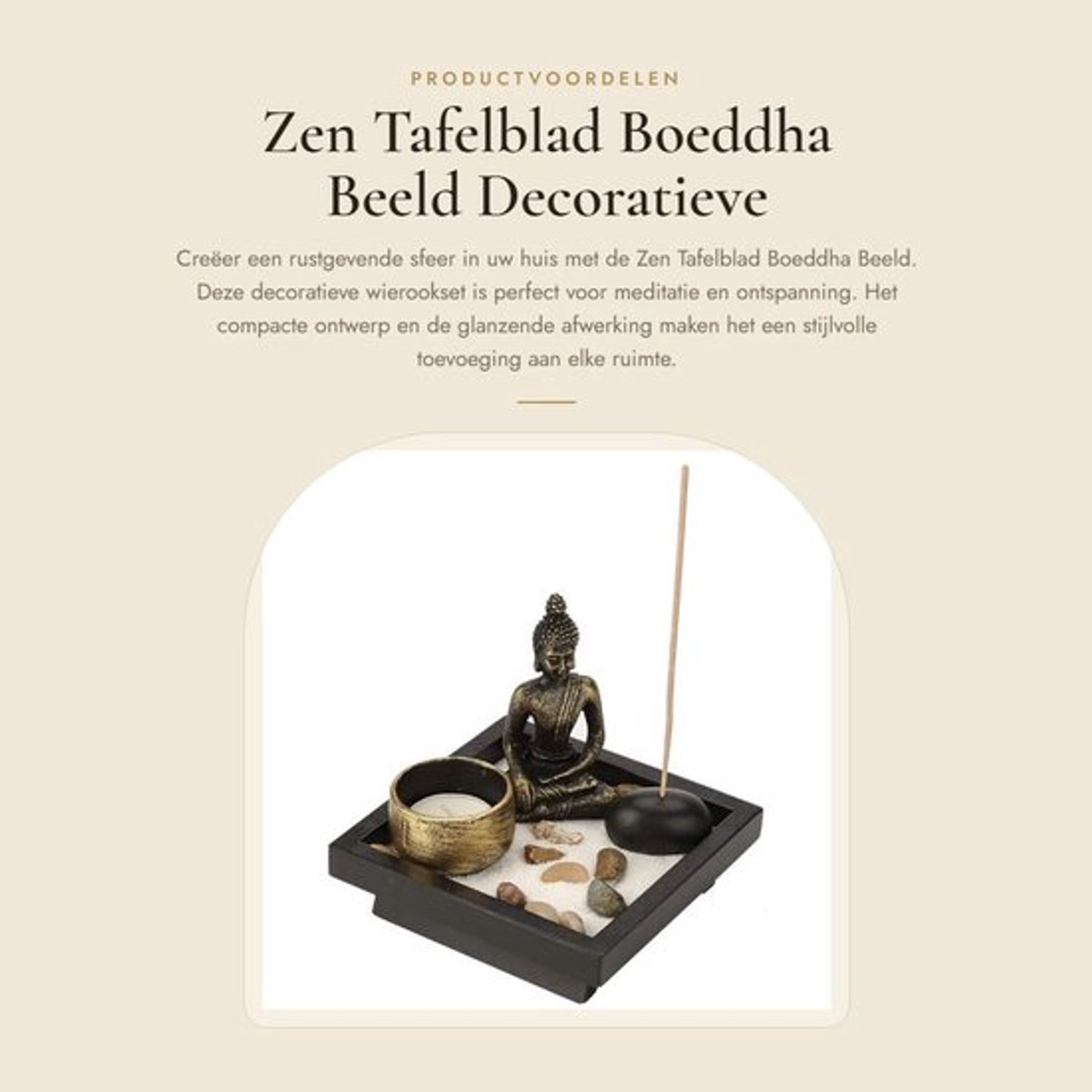 Wierookset - Boeddha Tafelblad - Zen Tuin Beeld - Decoratief Thuis - Ontspanning/Meditatie - Professioneel Ontwikkeld - Meditatieaccessoires