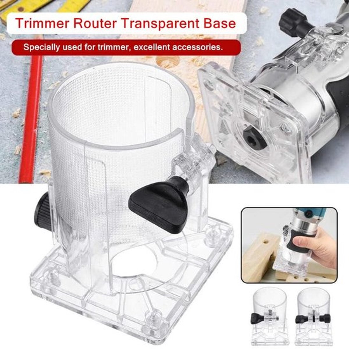 Houtbewerkingstrimmer - Routerbasis - Transparant - Elektrisch Gereedschap - Accesoires voor Houtbewerking - Voor Klussen