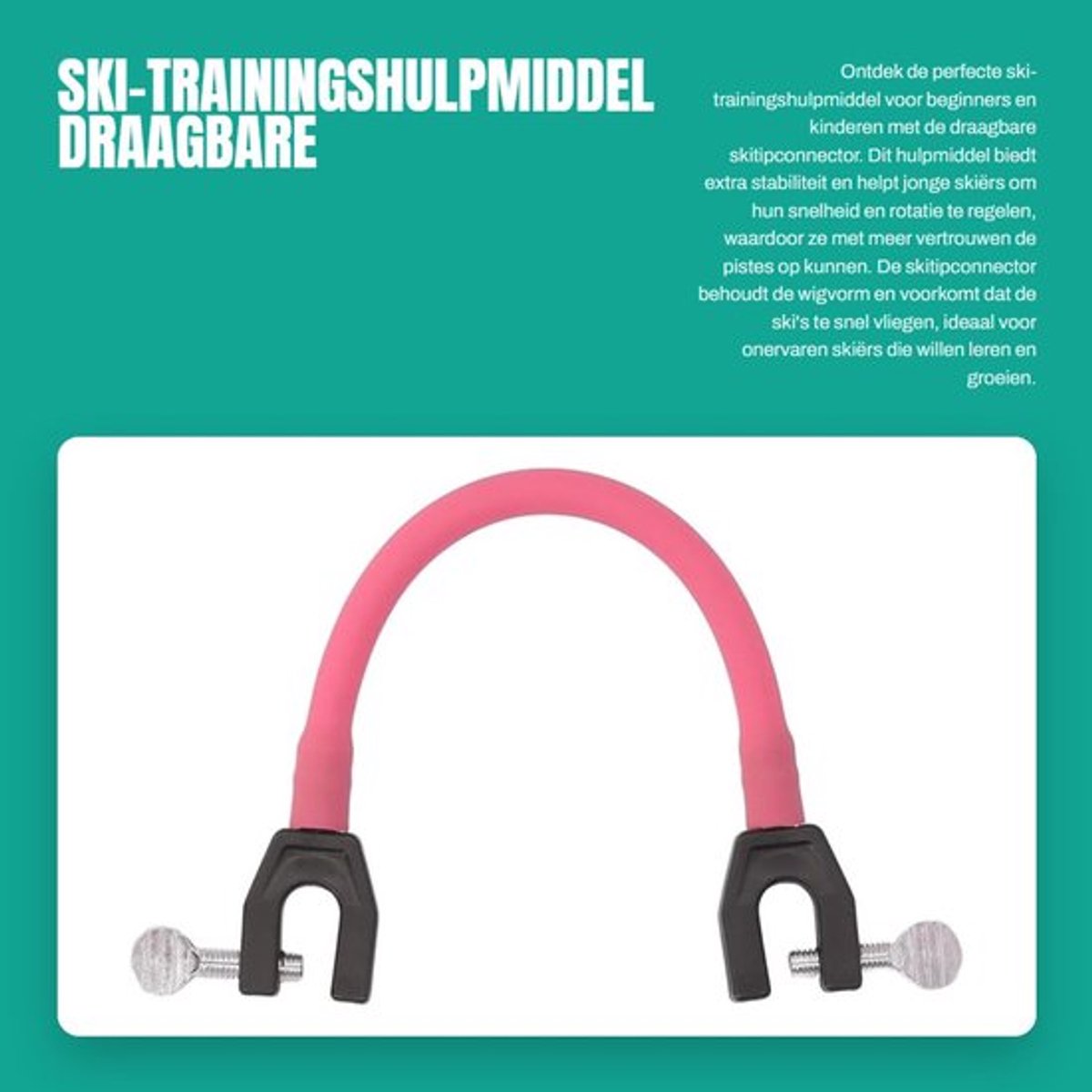 Skitipconnector Draagbaar - Ski-trainingshulpmiddel - Duurzaam - Stabiliteit - Beginners - Eenvoudig in gebruik - Skitraining