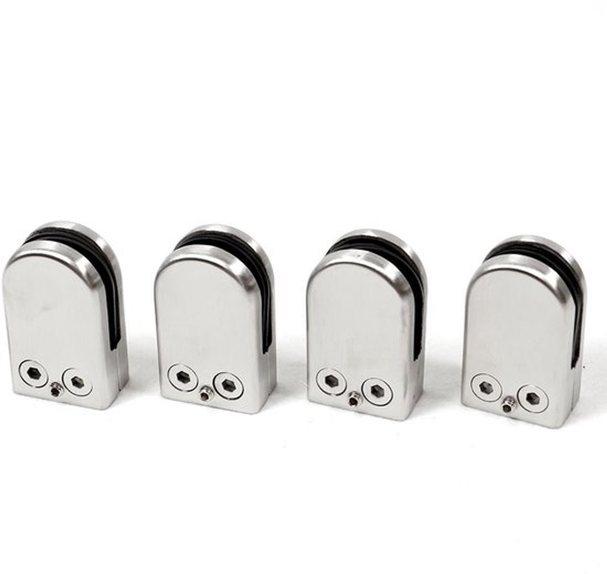 Glashouder 304 Roestvrij Staal - Glasklem - Beugel - Geschikt voor 6-8mm Glas - Voor Montage op Vlakke Objecten - 100% Nieuw - Glasbeugel