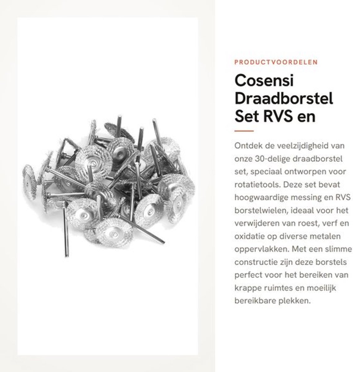 Draadborstel Set 30 Stuks - Borstelset Boormachine - Borstelstrip - Roestverwijdering - Polijstwielen - Geschikt voor Smalle Ruimtes