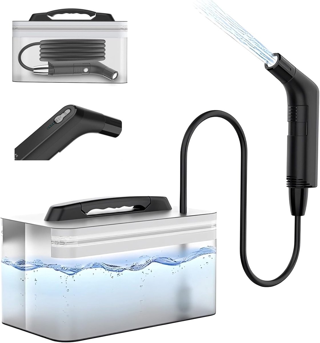 SnelShoppen - Draagbare Bidet - Elektrische Oplaadbare Hand Bidet Spuiter voor Toilet en Buiten - 2.3 Liter Wateropslag - Voor Persoonlijke Hygiëne, C