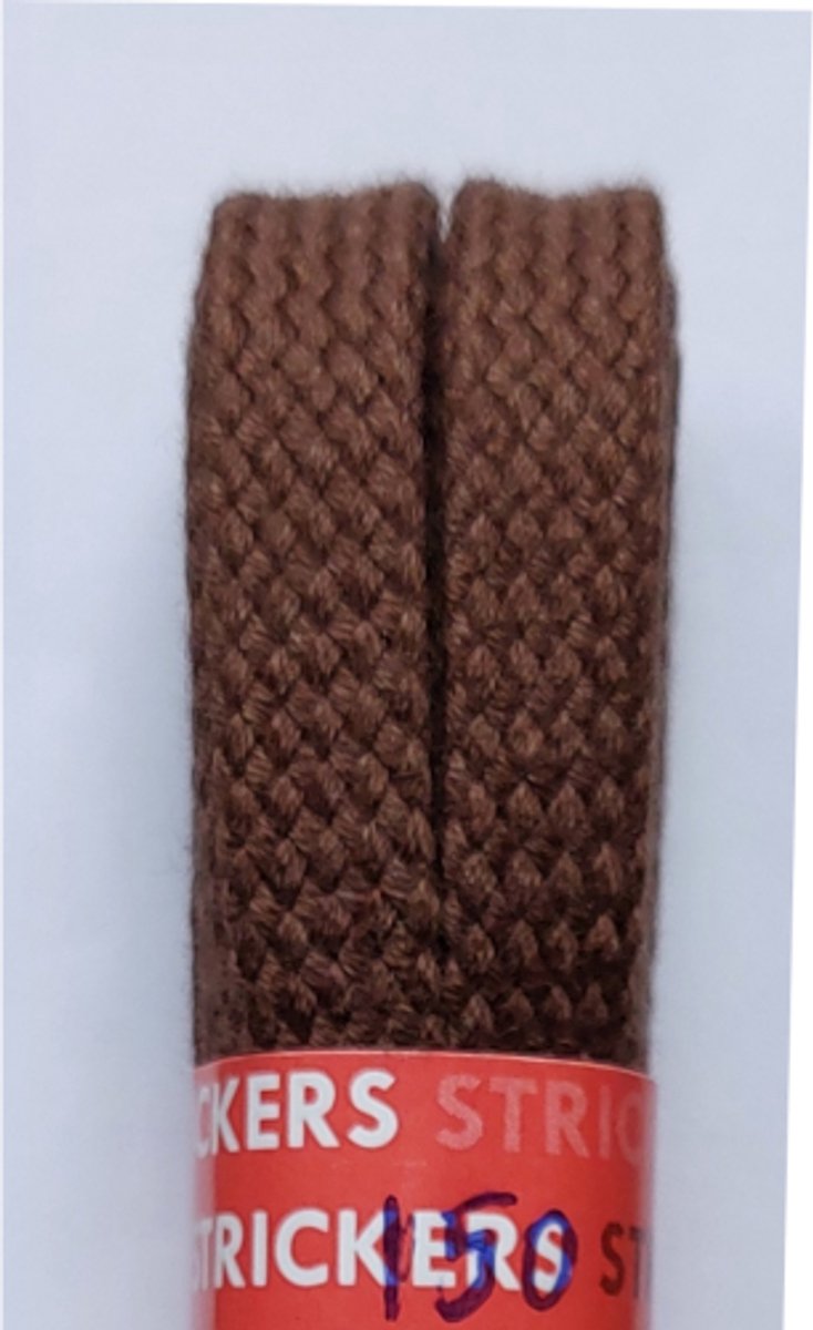 Strickers Veter - Middel Bruin - Plat - Lengte 150 cm - Breedte 8 mm - Schoenveter