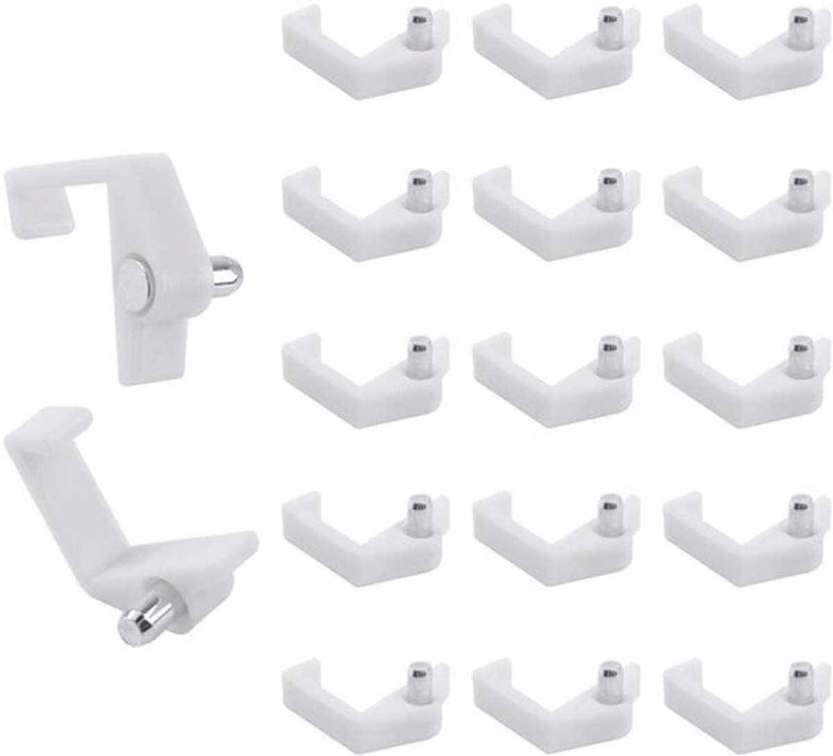 Plankpinnen 50 Stuks - Kast Steun - Plank Ondersteuning - Kunststof - Wit - Geschikt voor 18 mm Planken - Planksteunen