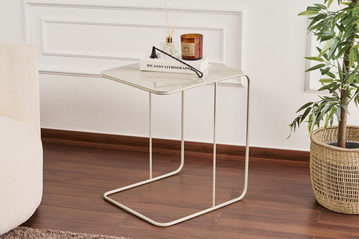 Skye Decor , Bijzettafel, Shb-011-B, Metaal, Taupe, 47 x 57 x 46 cm