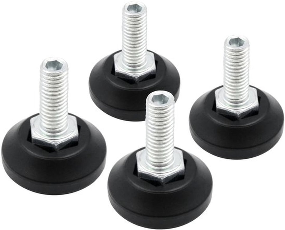 4 Verstelbare Pootjes Ø 30 mm M8 x 20 - Stelschroef voor Meubels en Machines
