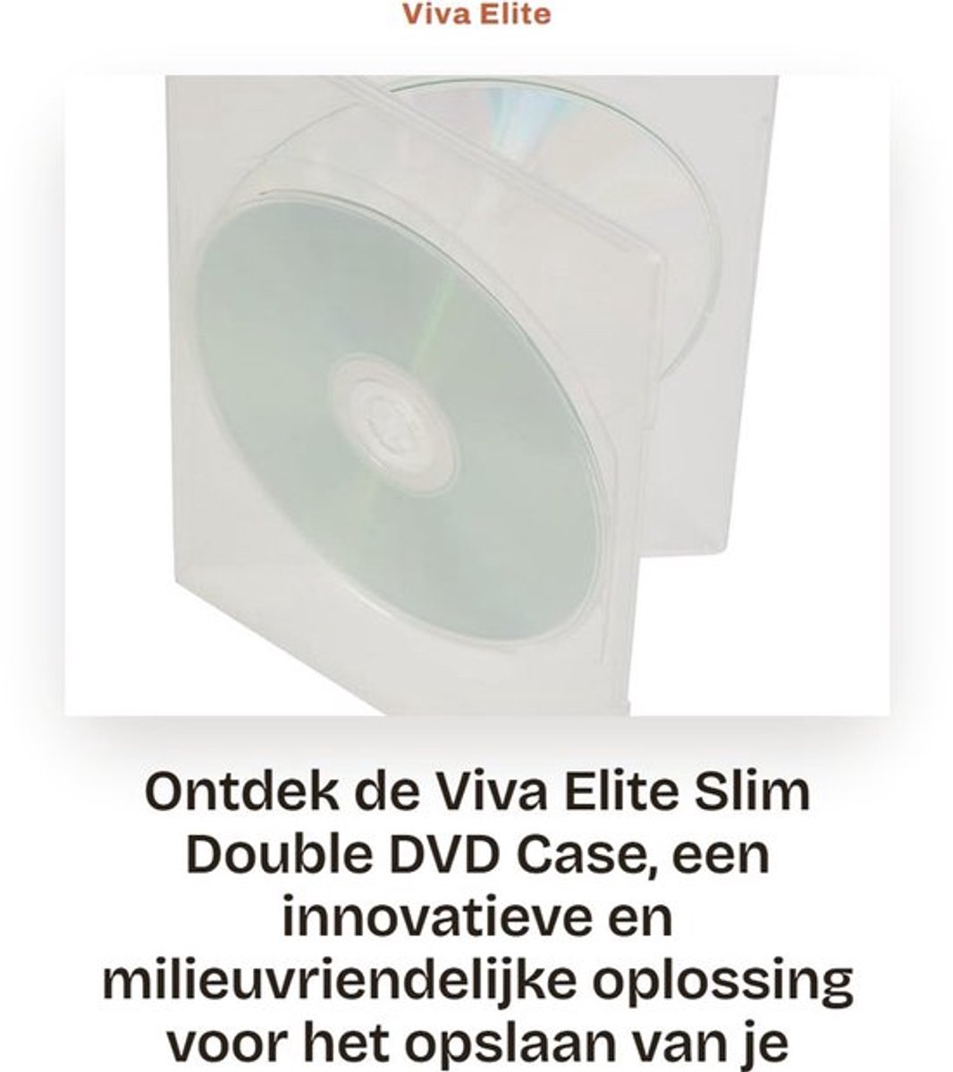 DVD Case 7mm - Dubbele Hoes voor 2 Schijven - Transparante Buitenwrap - Milieuvriendelijk - Patented Locking Hub - Inclusief Inlay