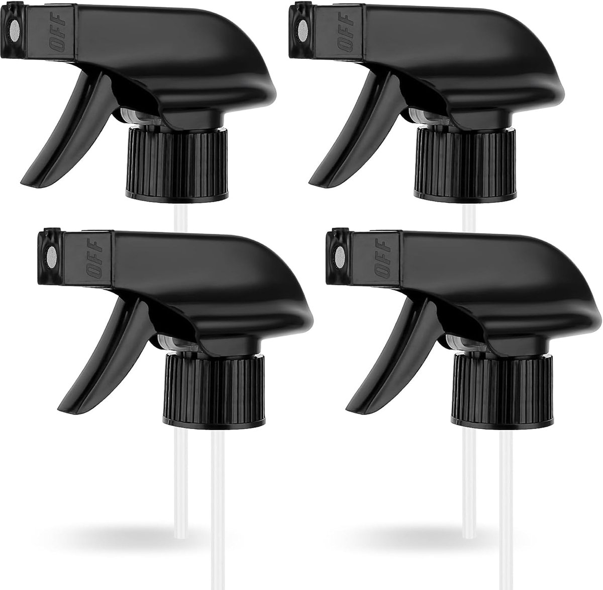 Ouligay 4 Stuks Spuitfles Vervanging Trigger Sproeier Hoofd Ronde Fles Nozzle Heavy Duty Plastic Mist Spray Voor Tuin - ShopVlot