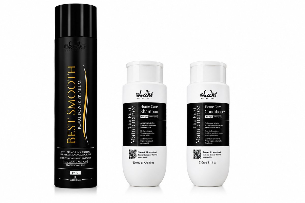 Best Smooth Royal Power Premium 1L + Home Care Shampoo & Conditioner Set – Professional Keratin Treatment