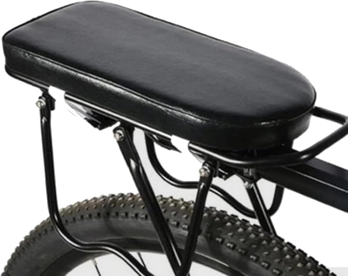 Fiets Achterbank - Passagiersstoel Fiets - Comfortabel Fietsen - Antislip Stabiliteit - 31x15x4 cm - Zwart