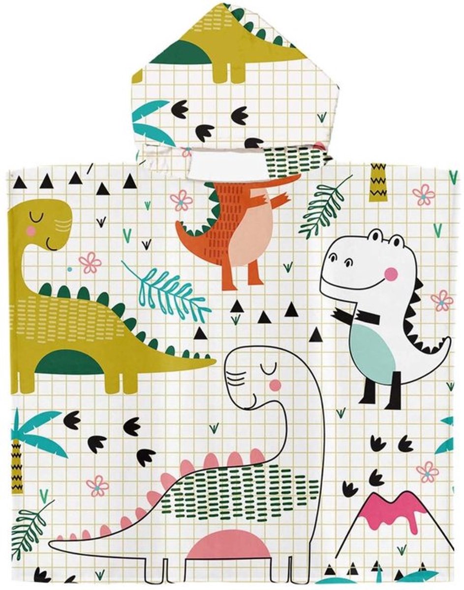 Badponcho met Capuchon - Kinderbadponcho - Microvezel - 75 x 65 cm - Zacht en Comfortabel - Ideaal voor Strand en Zwembad - Handdoek