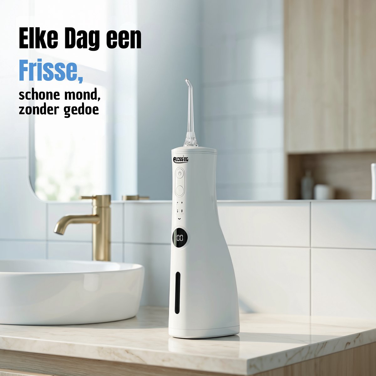 Flossing® Floss Pro Standard Tip Set - 2 Opzetstukken - Opzetstukjes Waterflosser - Vervangtips Monddouche & Flosapparaat - Voor Floss Pro thumbnail 2