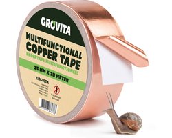 Grovita Kopertape Anti-Slakken - 25 mm x 20 meter - Slakkentape - Diervriendelijke Val tegen Slakken