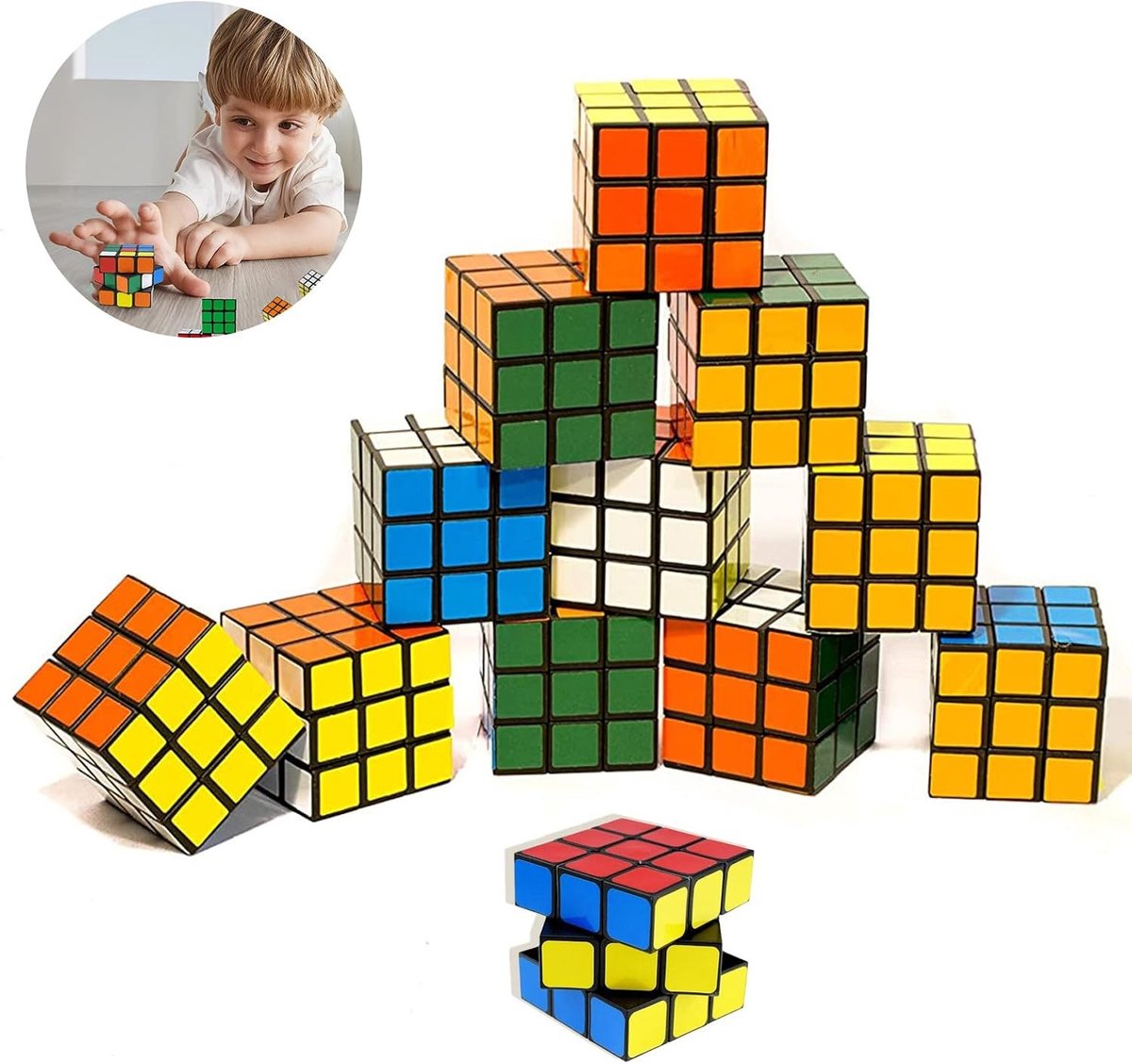 Mini Magic Dice Set met 12 Stuks, 3 cm Mini Dobbelstenen voor Kinderen, Perfect voor Verjaardagsfeestjes, Puzzels en Spelletjes
