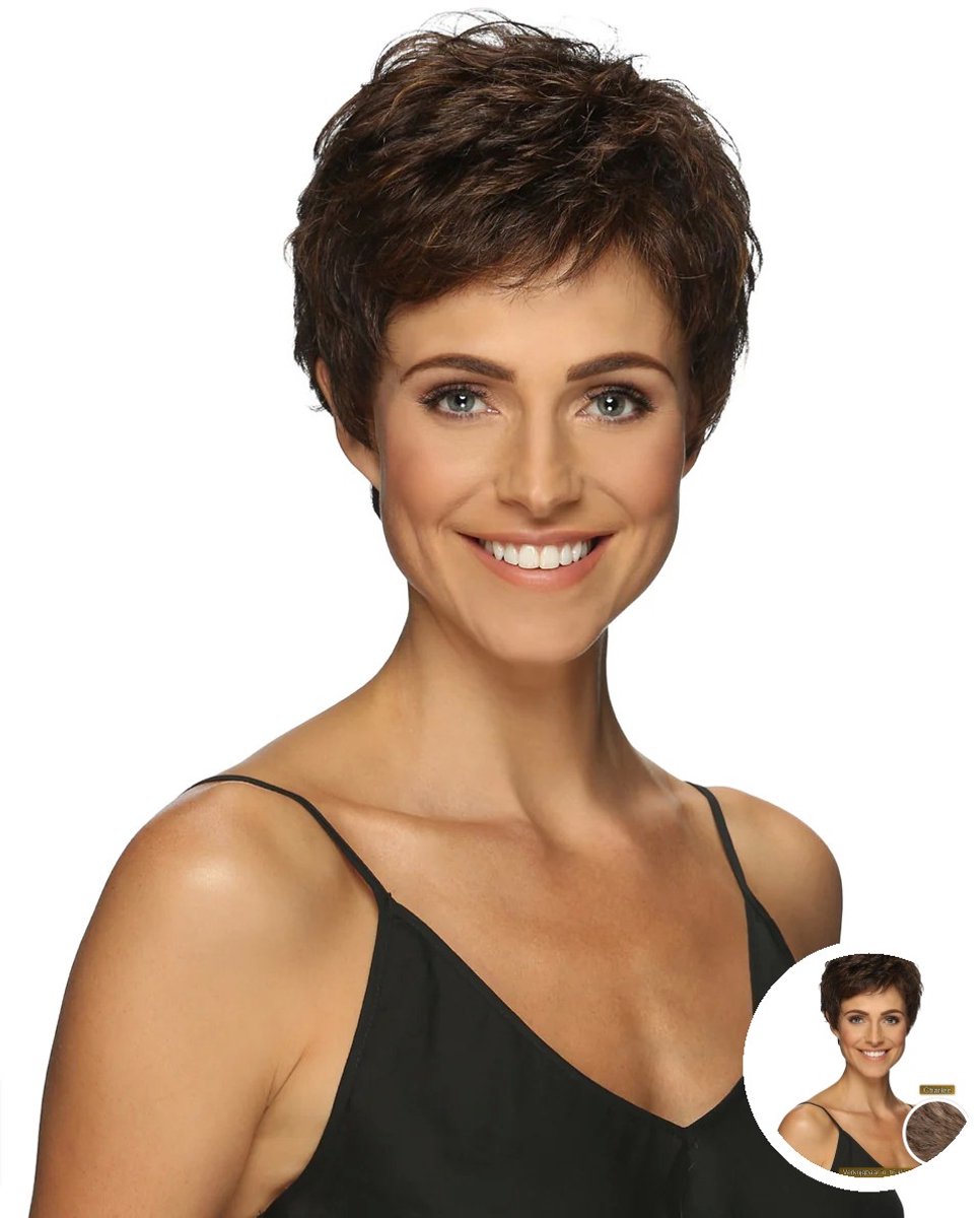 Estetica Designs Charlee Synthetisch Haarwerk - Pure Stretch Cap, Kort Kapsel, Rood Bruin R12/26H