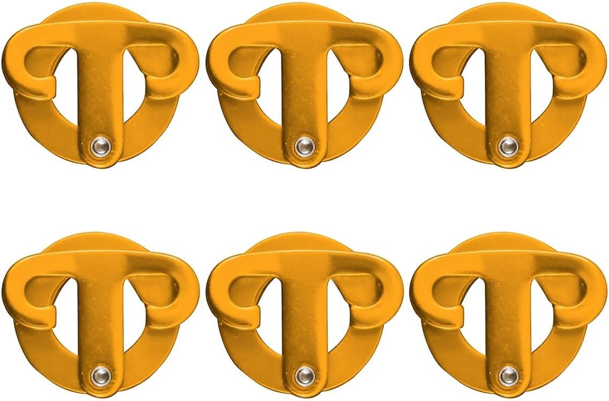 Automatische multifunctionele ophanghaken van aluminiumlegering, zelfborgend en snel ophangend, ideaal voor kampeertenten en outdoor activiteiten, 6 stuks