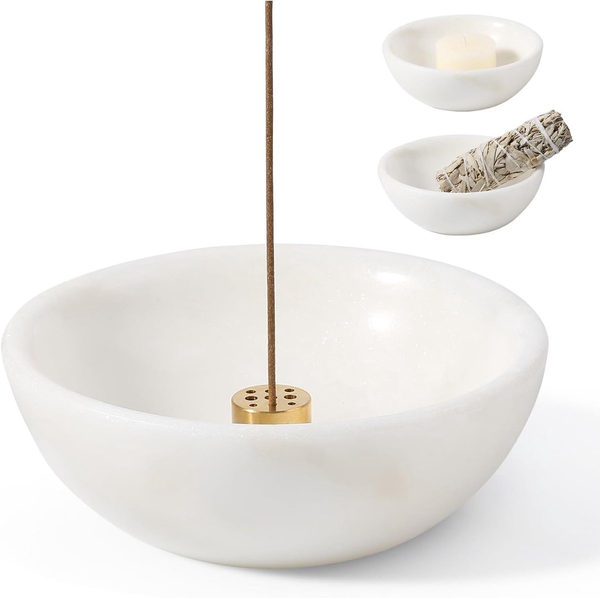 Wierookstokjeshouder van natuursteen voor een serene sfeer en aromatherapie, perfect voor meditatie