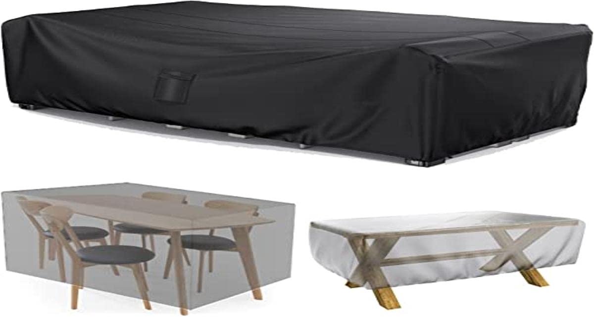 SnelShoppen - Waterdichte tuinmeubelhoezen 170 x 94 x 71 cm - Kofferbak en terrasmeubelhoezen 600D Oxford-stof met PU-coating, anti-UV, buitentafelhoe