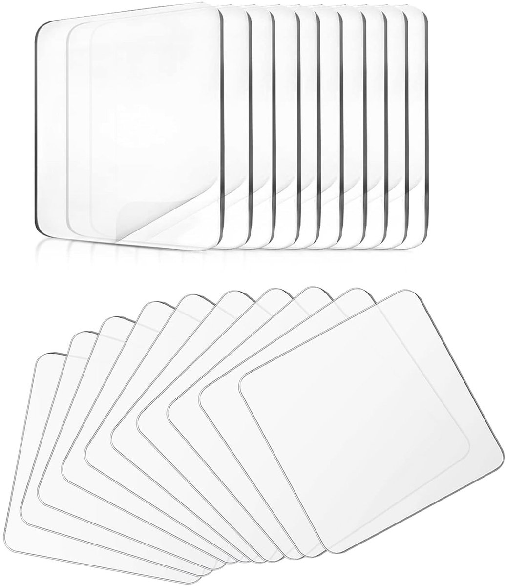 Set van 20 Dubbelzijdige Extra Sterke Plakpads, Herbruikbare Transparante Nano Tape, Ideaal voor Vloeren, Tegels en Keuken