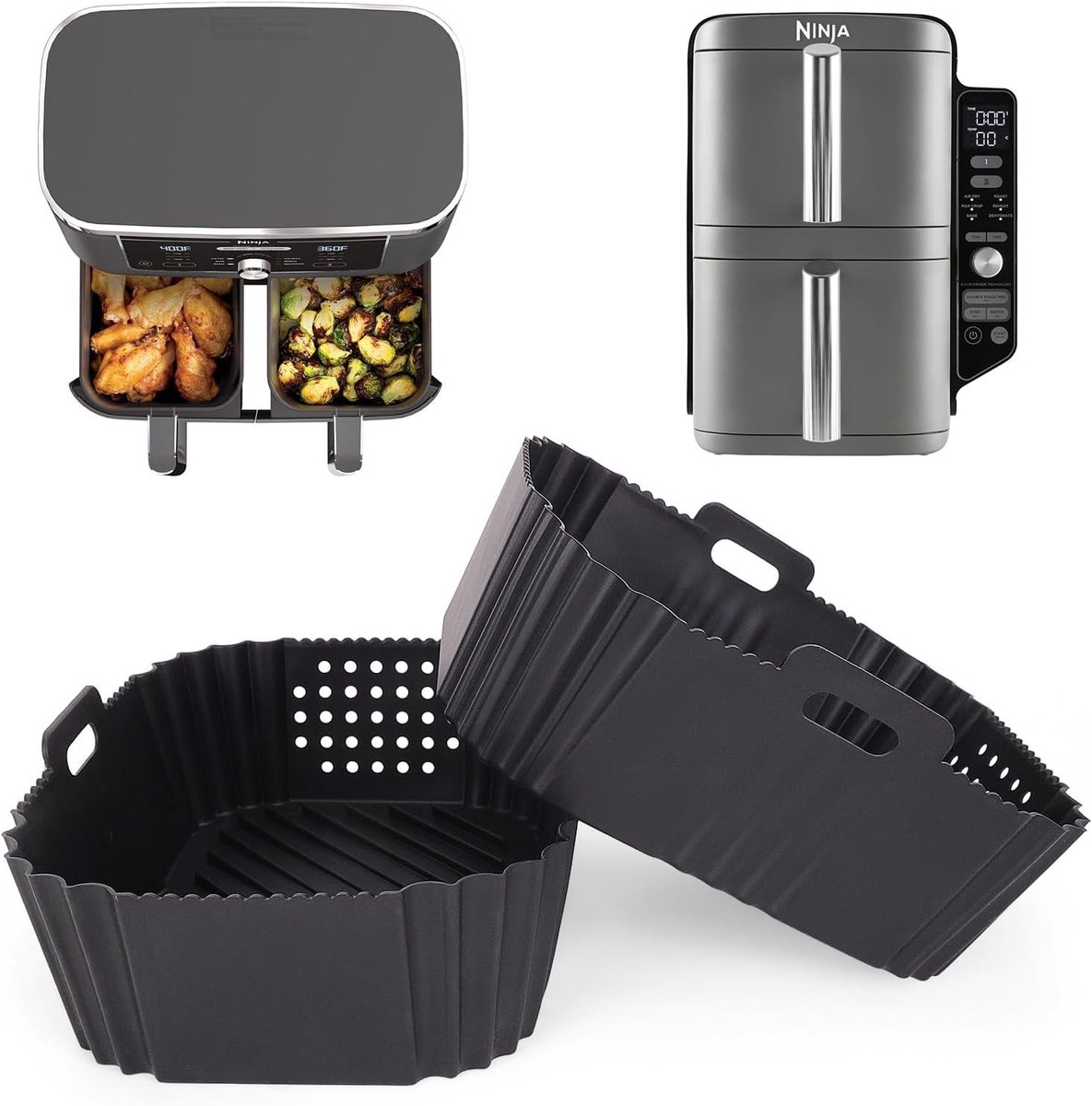 Accessoires voor Airfryer - Herbruikbare Siliconen Mallen, Geschikt voor 9.5L Modellen, 2-Pack