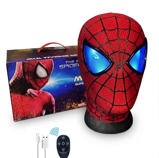 Spiderman masker- Brand new day - Bewegende ogen en afstandsbediening - Lichtgevend