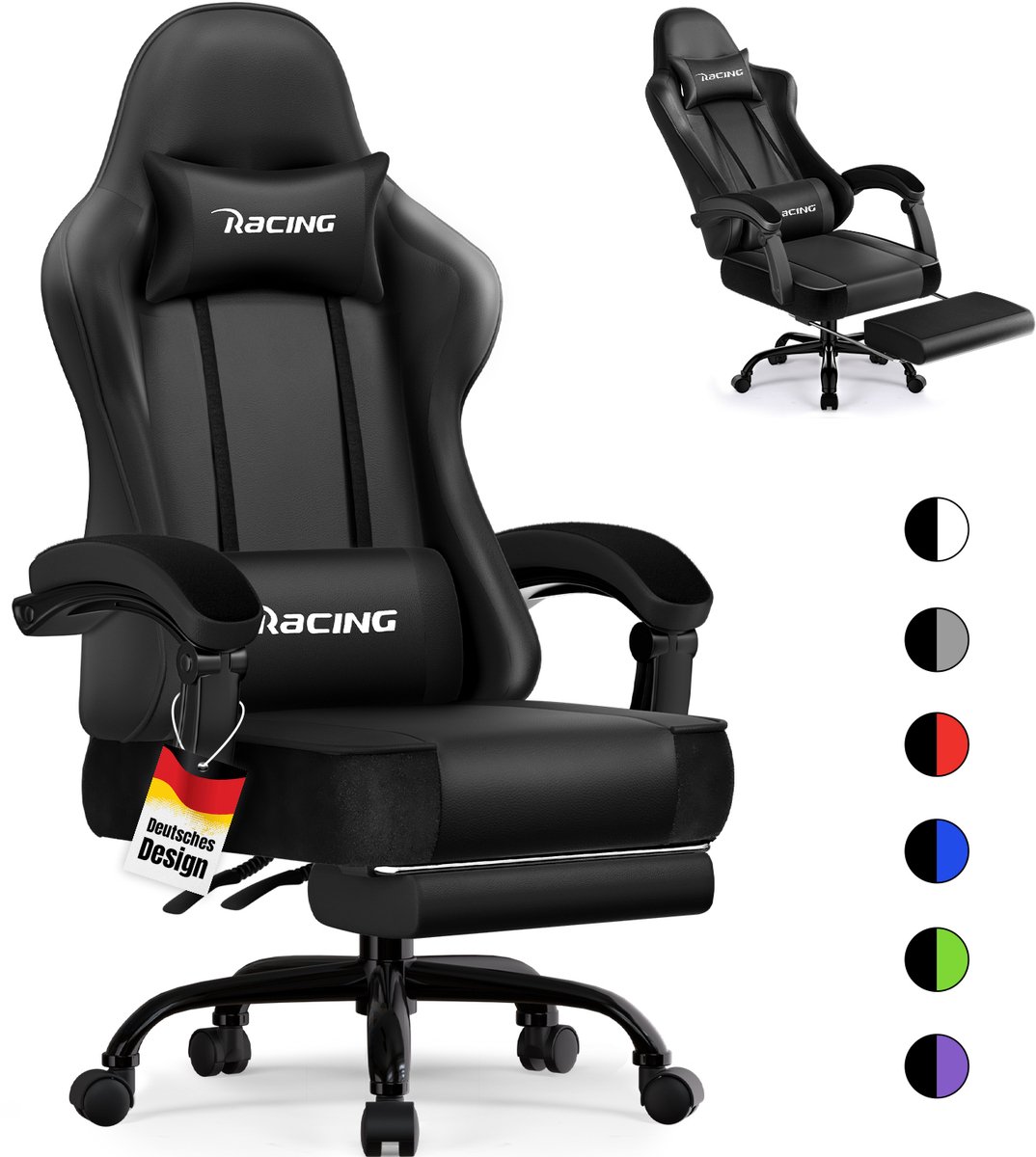 Elekiatech Gaming Stoel Model B Grijs 90°-170° Verstelbaar
