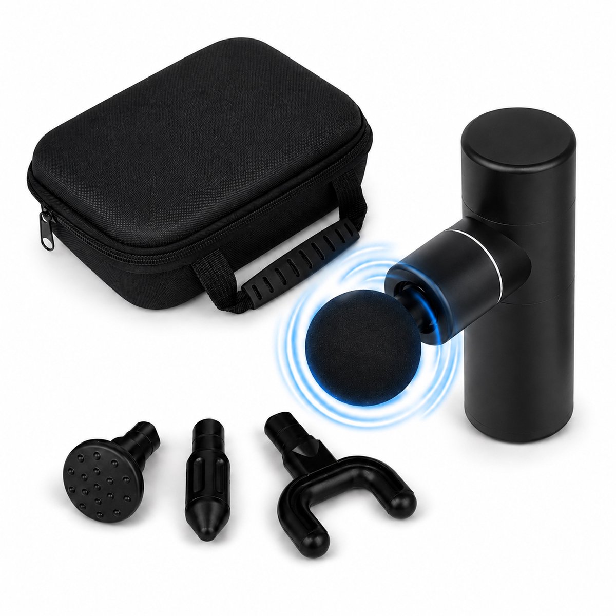 Eurocatch Massage Gun Professional - Massageapparaat - 30 kg Drukkracht - 10 Snelheden - USB-C Oplaadbaar - 4 Massagekoppen - Inclusief Draagtas - Stil en Compact