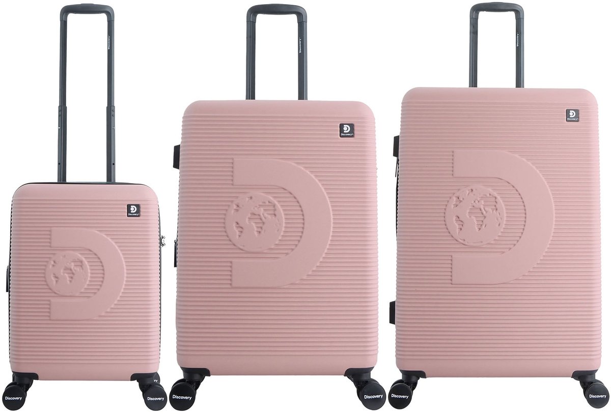 Discovery Eclipse Harde Koffer set / Trolley set / Reiskoffer set - (S/M/L) - Roze - Roze / Set