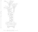 Plante de bambou LEGO en pot, 29 cm de haut et 12 cm de large.
