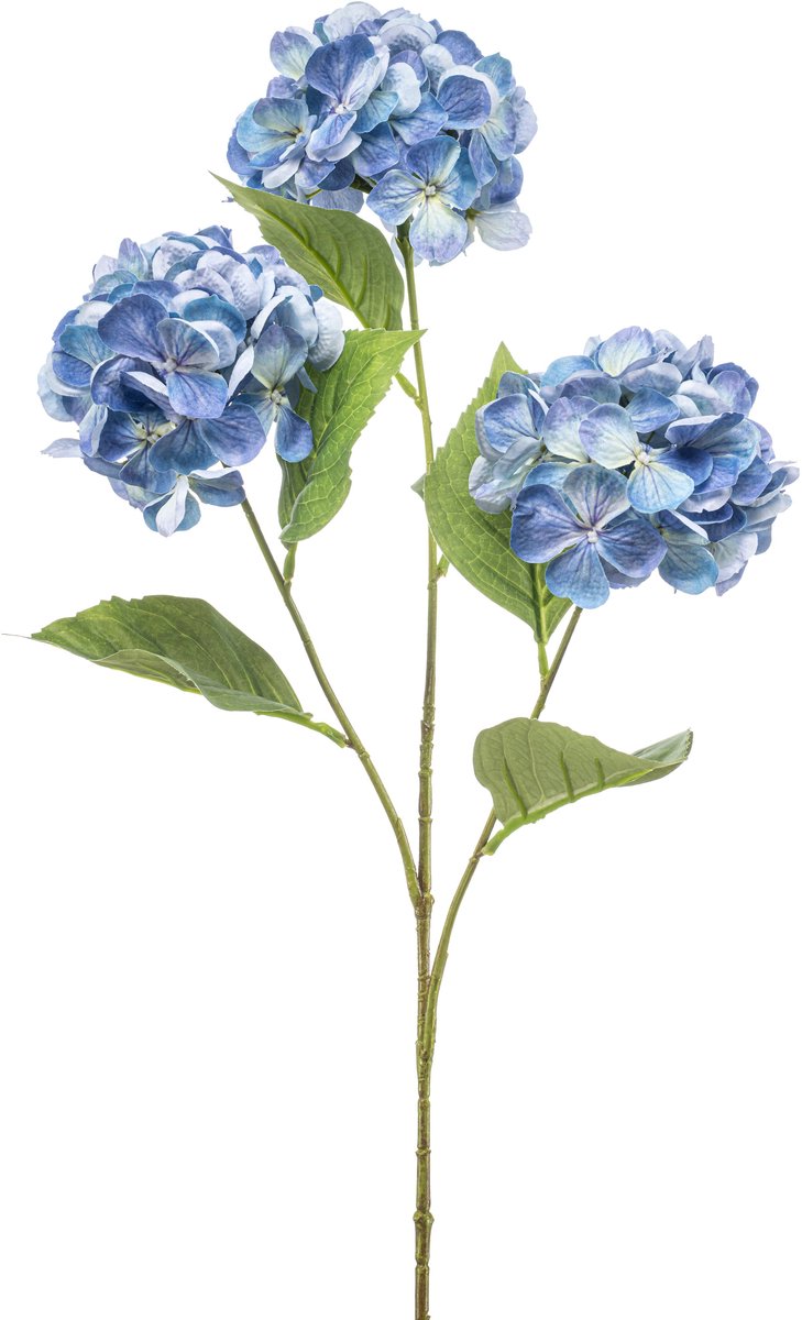 Emerald Kunstbloem Hortensia blauw 75cm - Kunstplant voor binnen