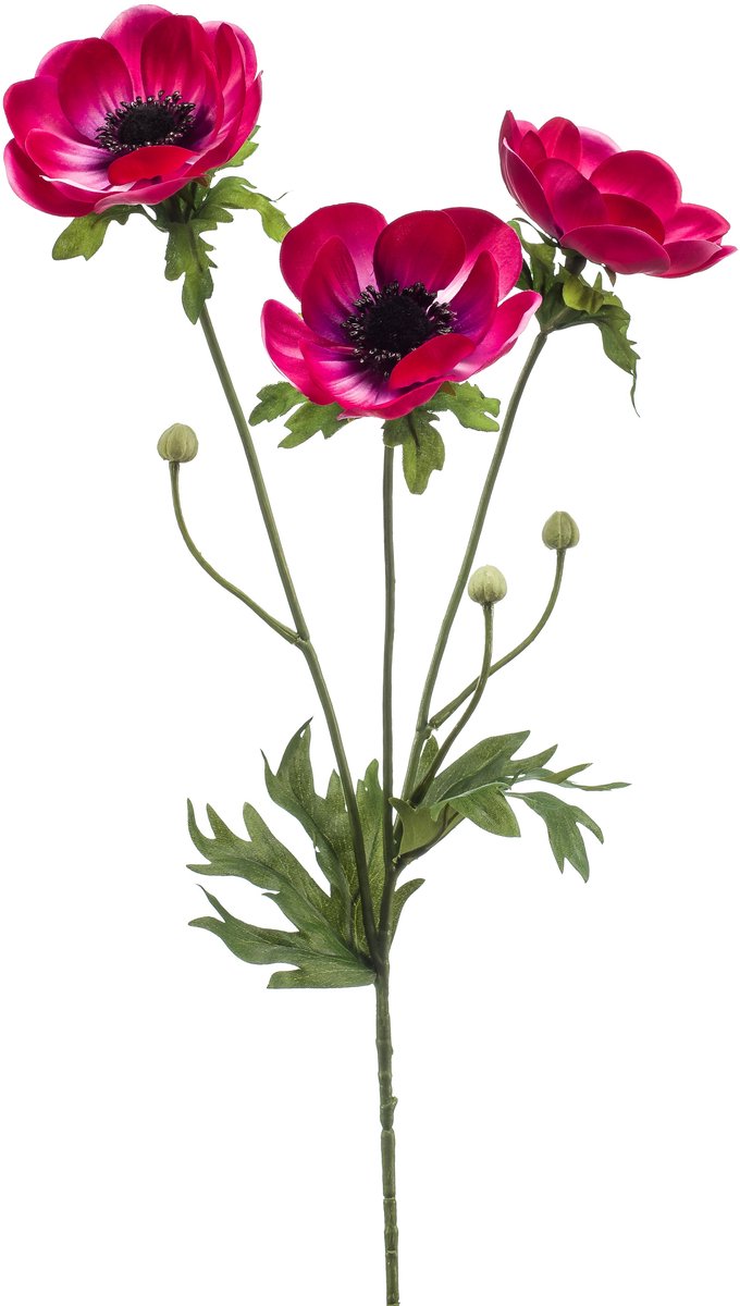 Emerald - Kunstbloem Anemoon 75cm roze - Kunstplant voor binnen