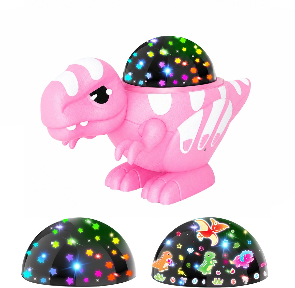 Dinosaurus Nachtlamp Projector - 360° Draaibaar met 2 Films - Roze - voor Kinderen 1-10 Jaar - Cadeau voor Meisjes - 1 Set