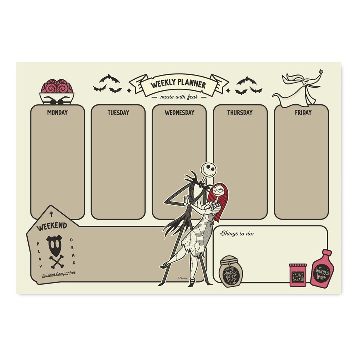 Grupo Erik Disney The Nightmare Before Christmas - A4 Weekly Planner - Multicolours