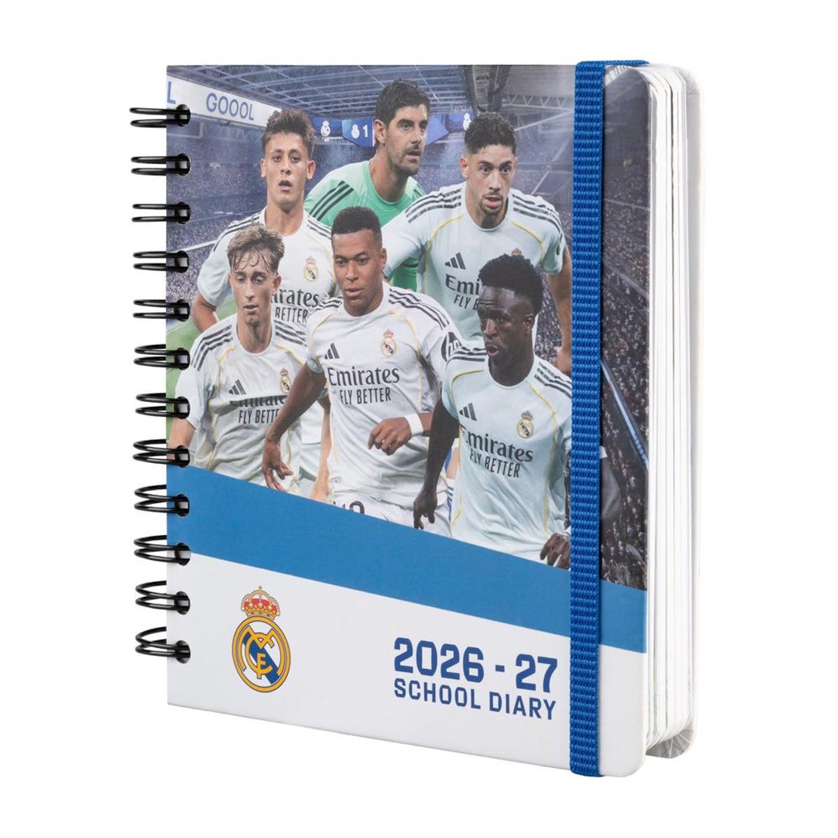Grupo Erik - Real Madrid 2026/2027 Day Per Page M 11 Months Academic Schoolagenda - Multicolours
