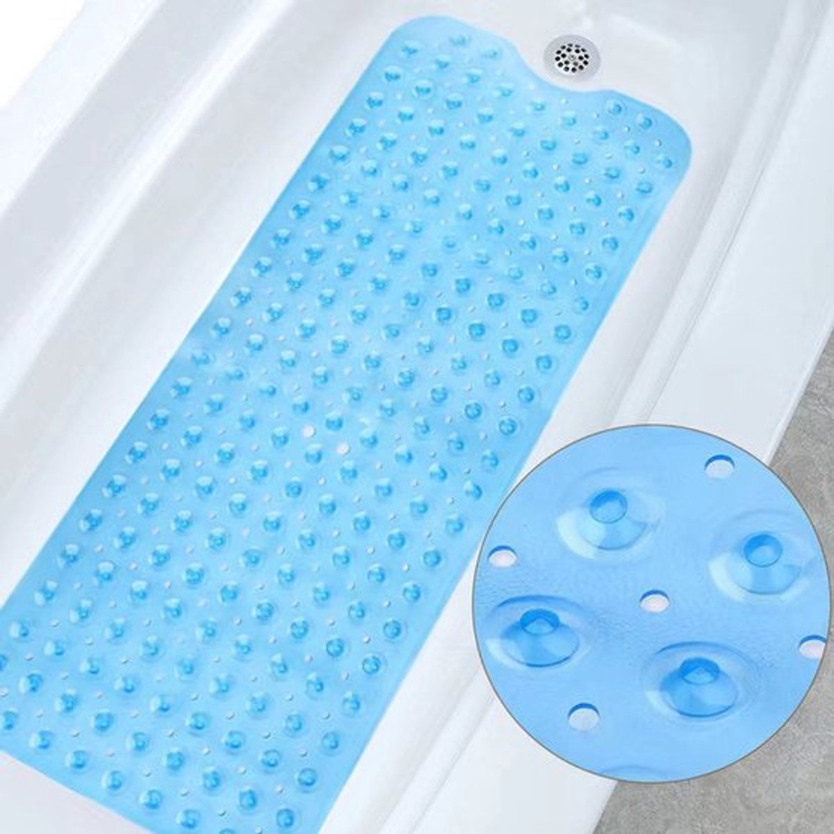 Badkuipspecifieke antislip badmat, 40×100 lange strook, douchemat met zuignappen
