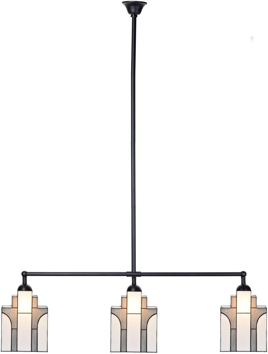T-lamp 3 lichten - kubistische glaskap - moderne patronen - sfeervolle verlichting - SnelShoppen