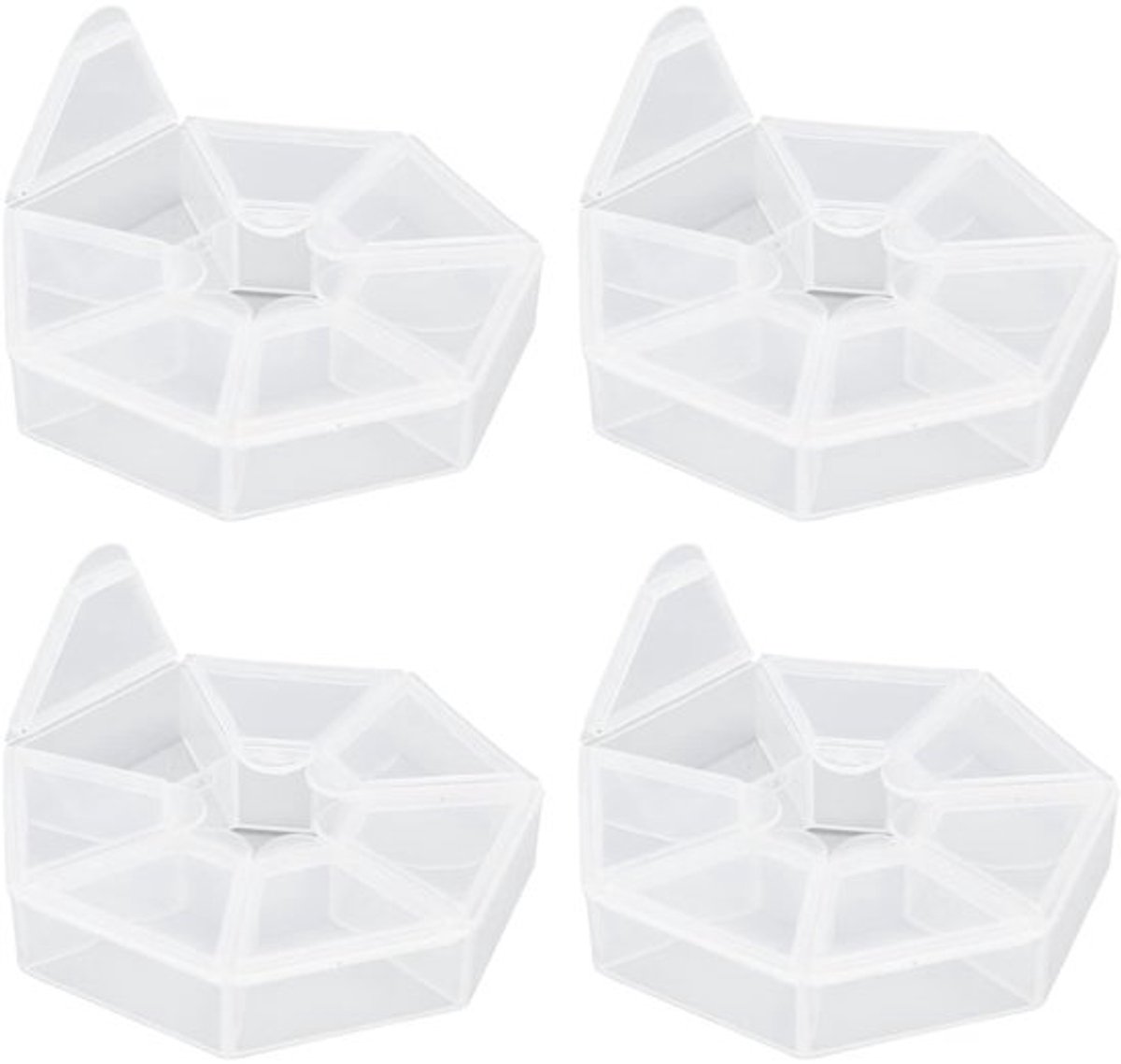 Sieradenbox Draagbaar - Opbergdoos met Compartimenten - Transparante Doos - Lichtgewicht - Kunststof - Stevige Opslag